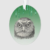 Vintag Woodford Owl Green Glittery Ornament (Vorderseite)