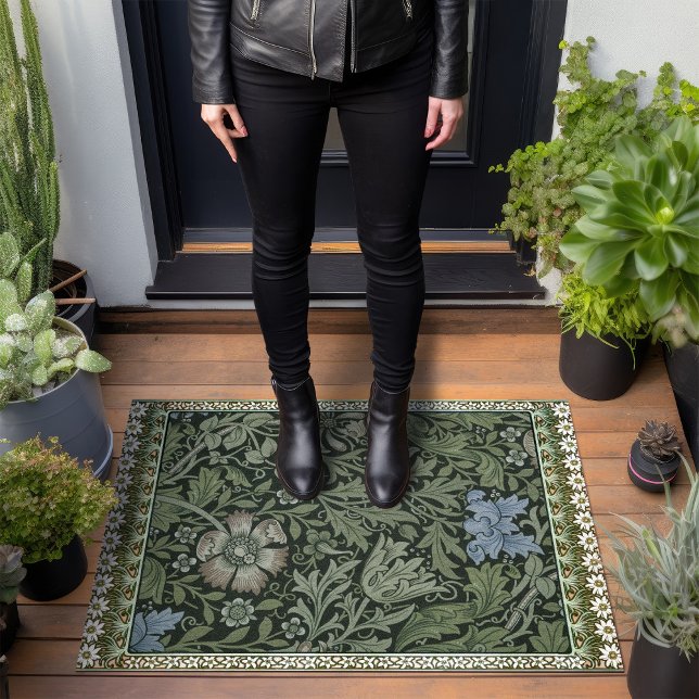 Vintag Woodland William Morris Green Fußmatte (Von Creator hochgeladen)