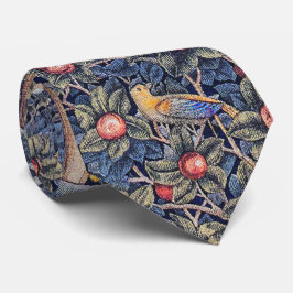 Vintag Woodpecker Floral Tapestes William Morris Krawatte