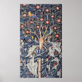 Vintag Woodpecker Floral Tapestes William Morris Poster