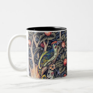 Vintag Woodpecker Floral Tapestes William Morris Zweifarbige Tasse