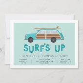 Vintag Woody Car Geburtstagsparty Einladung (Vorderseite)
