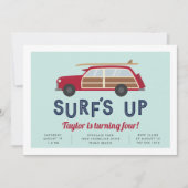 Vintag Woody Car Geburtstagsparty Einladung (Vorderseite)