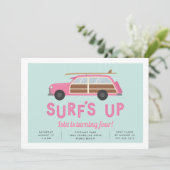 Vintag Woody Car Geburtstagsparty Einladung (Stehend Vorderseite)
