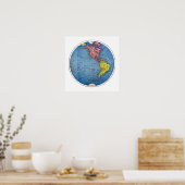 Vintag World Globe America Poster (Küche)
