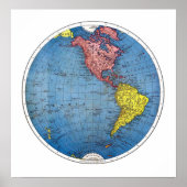 Vintag World Globe America Poster (Vorne)
