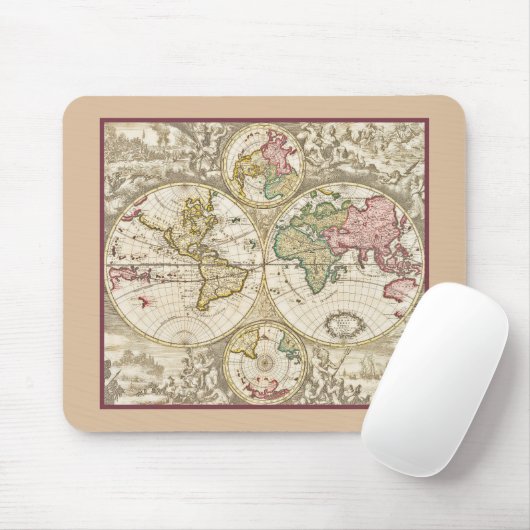 VINTAG WORLD MAP Mousepad (Mit Mouse)