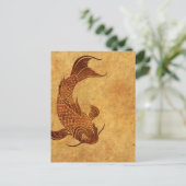 Vintag Worn Koi Fish Design Postkarte (Stehend Vorderseite)