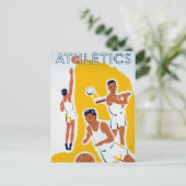 Vintag WPA Athletics Basketball Baseball Postkarte (Stehend Vorderseite)