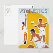 Vintag WPA Athletics Basketball Baseball Postkarte (Vorne/Hinten)