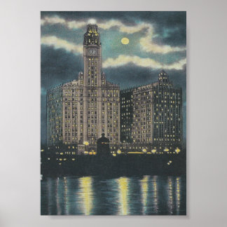 Vintag Wrigley Gebäude Chicago Poster