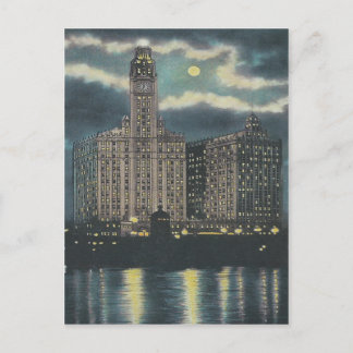 Vintag Wrigley Gebäude Chicago Postkarte
