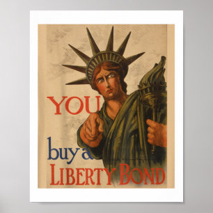 Vintag Ww1 Propaganda Poster Liberty Bond USA WW