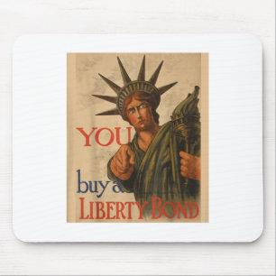 Vintag Ww1 Propaganda Poster Liberty Bond USA WW Mousepad