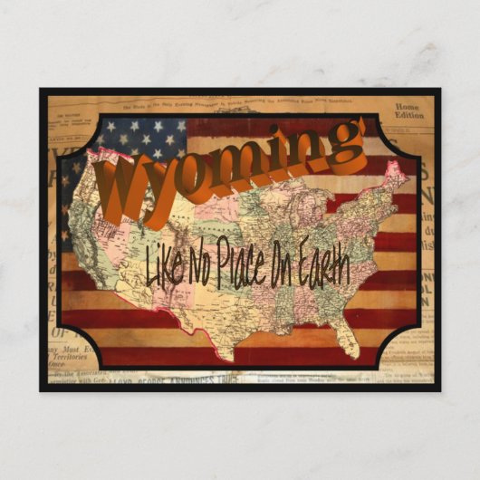 Vintag Wyoming Old Postcard Postkarte (Vorderseite)