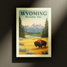 Vintag Wyoming Postkarte