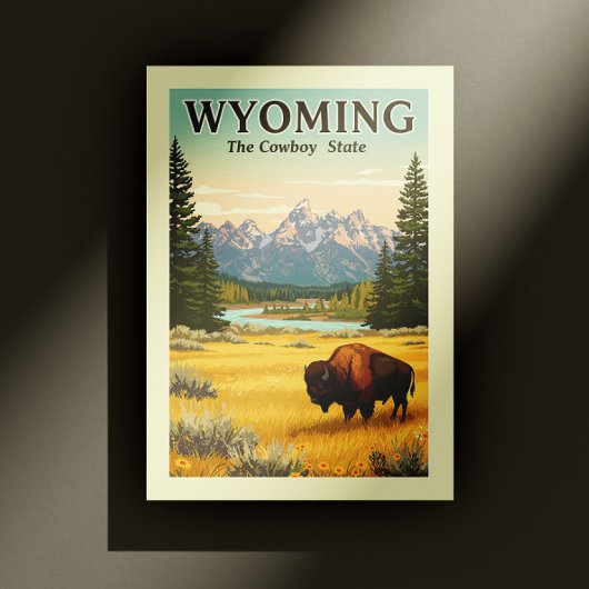 Vintag Wyoming Postkarte