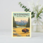 Vintag Wyoming Postkarte (Stehend Vorderseite)