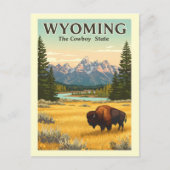 Vintag Wyoming Postkarte (Vorderseite)