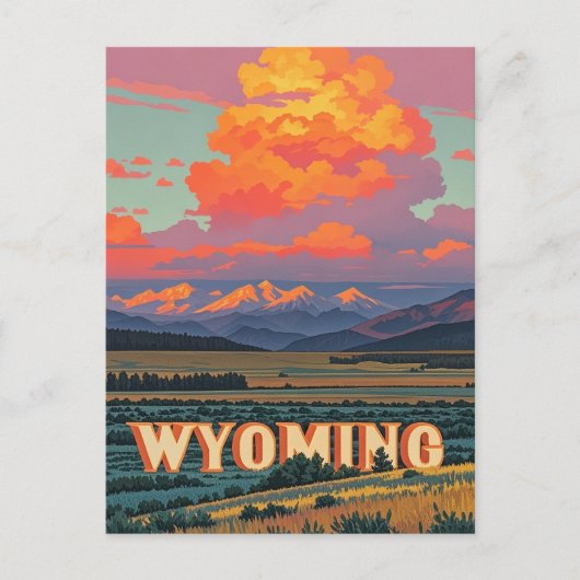 Vintag Wyoming Postkarte (Vorderseite)