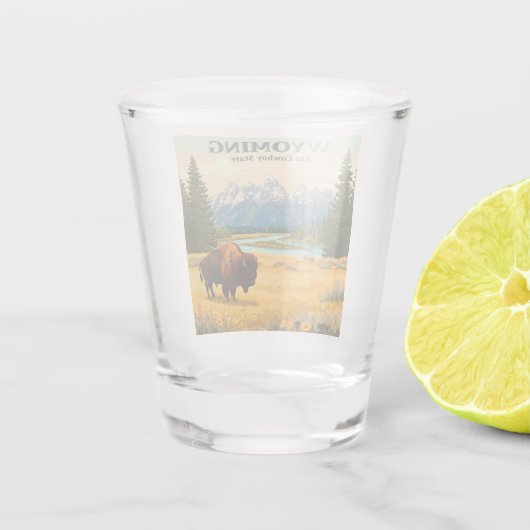 Vintag Wyoming Schnapsglas (Rückseite)