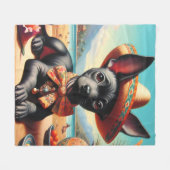 Vintag Xoloitzcuintle Fleecedecke (Vorderseite (Horizontal))