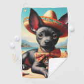 Vintag Xoloitzcuintle Golfhandtuch (Insitu)