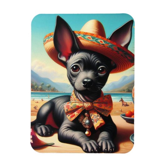 Vintag Xoloitzcuintle Magnet (Vertikal)