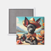 Vintag Xoloitzcuintle Magnet (Vorderseite/Rückseite)
