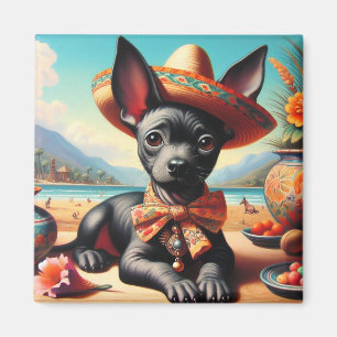 Vintag Xoloitzcuintle Magnet