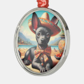 Vintag Xoloitzcuintle Ornament Aus Metall (Links)