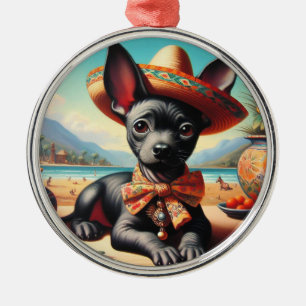 Vintag Xoloitzcuintle Ornament Aus Metall