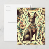 Vintag Xoloitzcuintle Seamless Postkarte (Vorne/Hinten)