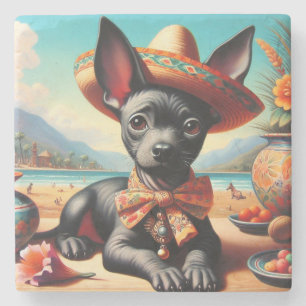 Vintag Xoloitzcuintle Steinuntersetzer