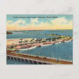 Vintag, Yachten Country Causeway, Miami, Florida Postkarte