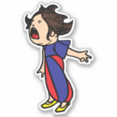 Vintag Yelling Kid Aufkleber (Vorderseite)