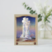 Vintag Yellowstone Nationalpark Geyser Poster Postkarte (Stehend Vorderseite)