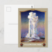 Vintag Yellowstone Nationalpark Geyser Poster Postkarte (Vorne/Hinten)