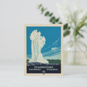 Vintag Yellowstone Nationalpark Reisen Postkarte (Stehend Vorderseite)