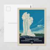 Vintag Yellowstone Nationalpark Reisen Postkarte (Vorne/Hinten)