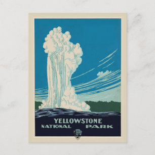 Vintag Yellowstone Nationalpark Reisen Postkarte