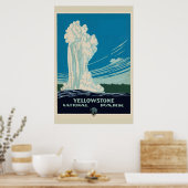 Vintag Yellowstone Nationalparkreise Poster (Küche)
