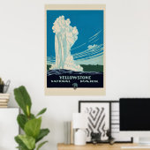 Vintag Yellowstone Nationalparkreise Poster (Heimbüro)
