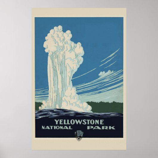 Vintag Yellowstone Nationalparkreise Poster (Vorne)