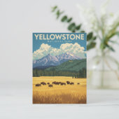 Vintag Yellowstone Nationalparkreise Postkarte (Stehend Vorderseite)