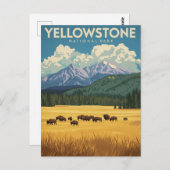 Vintag Yellowstone Nationalparkreise Postkarte (Vorne/Hinten)