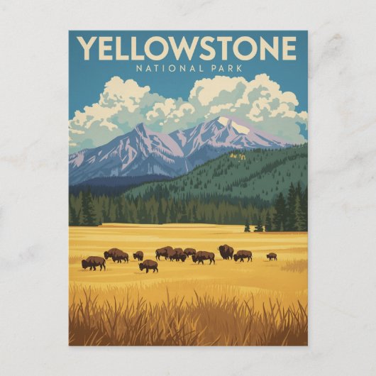 Vintag Yellowstone Nationalparkreise Postkarte (Vorderseite)