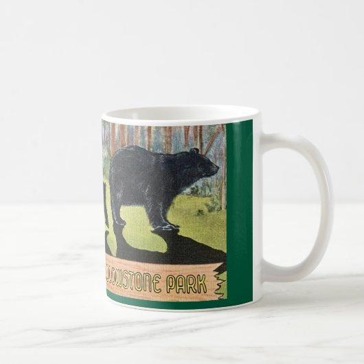 Vintag Yellowstone Park Bears Postkarte Kaffeetasse (Rechts)