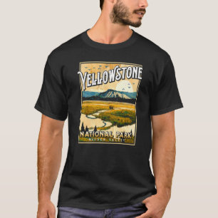Vintag Yellowstone Park Poster Hayden Valley Pain T-Shirt