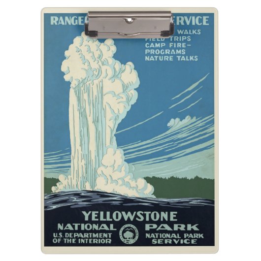 Vintag Yellowstone Park Poster Klemmbrett (Vorderseite)